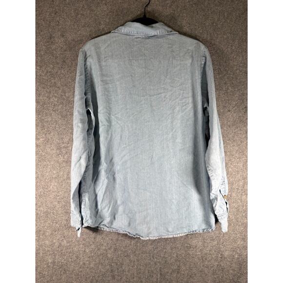 Social Standard by Sanctuary Blouse Women XS Blue Chambray Button Front Western - Picture 6 of 7